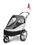 Innopet Tierbuggy, ips-055/AT, gratis Regen- und Windabdeckung inklusive, Hunde-Tragetasche, Trolley, Trailer, sportlich. Faltbarer Haustier-Buggy für Hunde und Katzen.