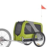 DOGGYHUT® Premium LARGE Hundefahrradanhänger bis 35 kg Hundeanhänger Fahrradanhänger für Hunde mittelgroße und große Hunde 80102 (GRÜN)