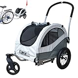 Papilioshop Kuma Hundeanhänger hundewagen fahrradanhänger für klein Hunde Buggy (Grau)