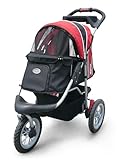 Innopet Haustier-Buggy, IPS-075, rot/schwarz, Hunde-Tragetasche, Trolley, Comfort EFA Buggy.Faltbarer Haustier-Buggy für Hunde und Katzen.