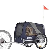 DOGGYHUT® Premium Large Hundefahrradanhänger bis 35 kg Hundeanhänger Fahrradanhänger für Hunde mittelgroße und große Hunde 80102 (BLAU)