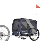 DOGGYHUT® Premium LARGE Hundefahrradanhänger bis 35 kg Hundeanhänger Fahrradanhänger für Hunde mittelgroße und große Hunde 80102 (BLAU)
