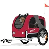 DOGGYHUT® MEDIUM Fahrrad Hundeanhänger für Hunde bis 23 kg Fahrradanhänger Klappbar (ROT)