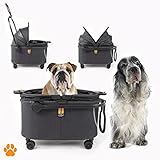 MY DUQUE - COCO II – Transportbox für Tiere, geeignet für kleine Hunde und Haustiere bis 8 kg, Hundebuggy mit Rollen, kratz- und reißfest aus Polyester und Mesh im modernes Design, 2,8 kg Pet Stroller