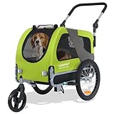 DOGGYHUT® Premium M Hundeanhänger 2-in-1 Hundebuggy & Jogger Fahrradanhänger für Hunde bis 23kg