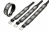 KARLIE Lederhalsband RONDO mit Beschlag EYE Schwarz für Hunde 70cm x 55mm